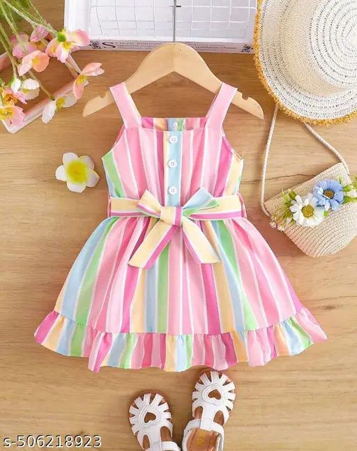 Toddler Rainbow Striped Summer Dress