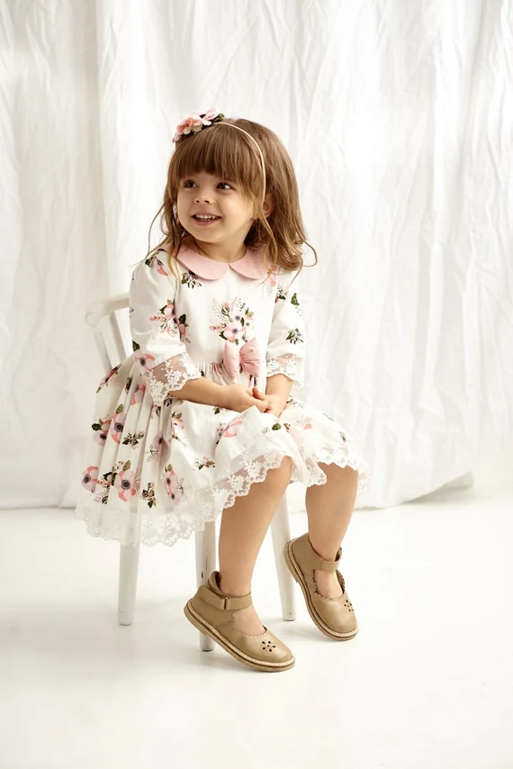 Toddler White Collared Shirt with Dungarees